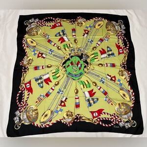 vintage Codello silk scarf Royal Navy 1951 Nautical Flags Stunning 35x33